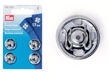 Annäh-Druckknöpfe 17 mm - Silber - 4 Stück 