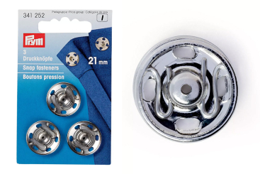 Annäh-Druckknöpfe 21 mm Silber - 3 Stück 