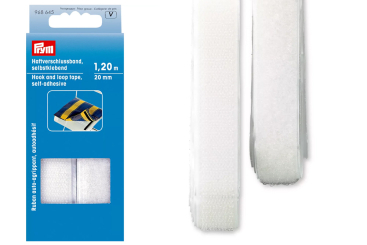 Haftverschlussband - 2cm - selbstklebend Weiß je 1,2 m 