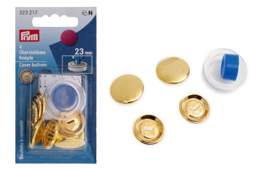 4 überziehbare Knöpfe 23mm gold 