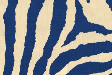 Markisen- und Outdoor-Stoff Spain Sun Zebra - Creme/Royal - 1,0 Meter 