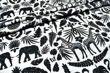 Wende-Jacquard Chenille - Afrika - Schwarz/Weiß 