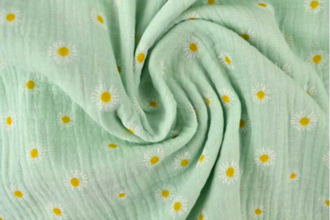 Musselin - Gänseblümchen - Mint 