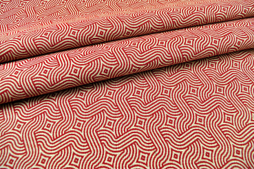 Outdoor-Stoff Gobelin - Monterrey - Rot/Creme 