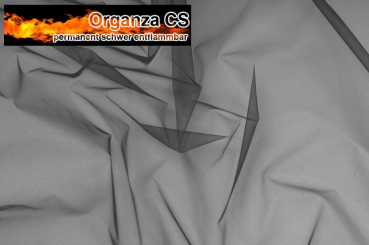 Organza - permanent schwer entflammbar - 300 cm - Anthrazit - 3,0 Meter 