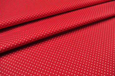Patchwork-Stoff Léger - Small Dots - Rot/Weiß 