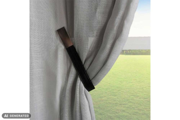 Raffhalter Kunstleder - magnetisch - Schwarz 