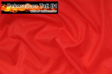 Dekorations Taft B1 - schwer entflammbar - Rot - 1,0 Meter 