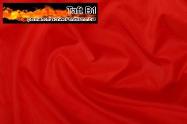Taft - permanent schwer entflammbar B1 - Rot - 1,0 Meter Rot