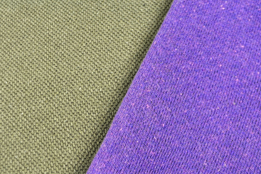 Strickstoff Doubleface - Army Grey/Lila 