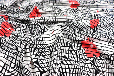 Jersey Viskose-Mix - Stripy Blossoms 