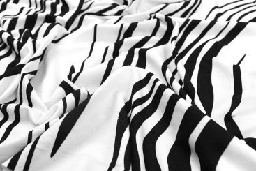 Viskosejersey - Black and White Lines 