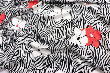 Viskosejersey - Zebra Flower 