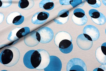 Viskosejersey - Blue Bubbles 