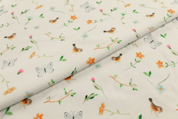 Jersey - Flora & Fauna - Weiß 