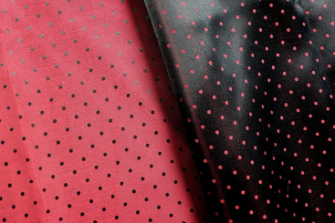 Jacquard-Taft - Punkte - Bordeaux/Schwarz 