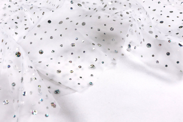 Organza Hologramm - Pailletten - Weiß 