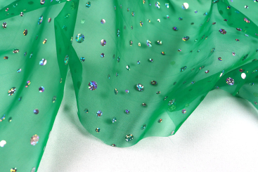 Organza Hologramm - Pailletten - Grün 