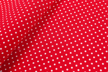 Baumwollstoff Renforcé - Punkte - Rot/Weiß 