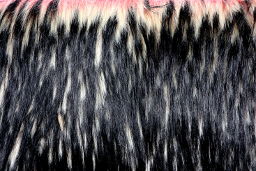 Pelzimitat - Schwarz/Creme/Rosa 