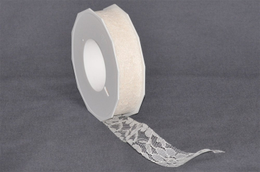 Spitzenband Champagner - 40 mm - 25 m Rolle 