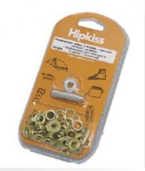 25 Messingösen mit Stanzwerkzeug - 11 mm 