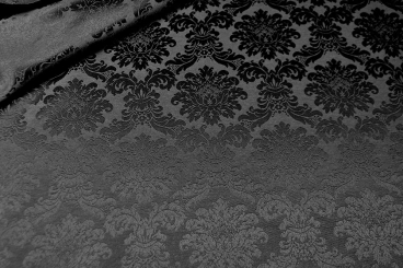 Barock-Stoff Damast - 280 cm - Schwarz 