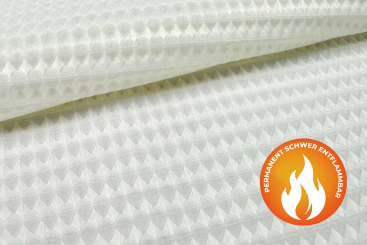 Akustikstoff - Trevira CS - permanent schwer entflammbar - Creme/Weiß 
