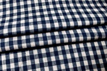 Vichy-Karo 5 mm - reine Baumwolle - Nachtblau 