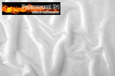 Pannesamt B1 - schwer entflammbar - Weiß - 1,0 Meter 