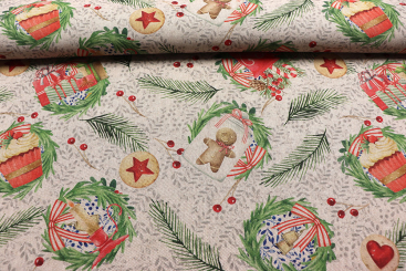 Weihnachtsstoff Leinenoptik - Christmas Love - 280 cm 