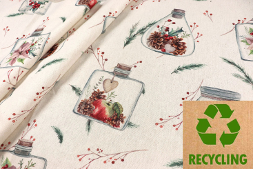 Recycling-Dekostoff - Winter im Glas 