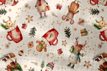 Weihnachts-Musselin - Winterliche Mäuse 