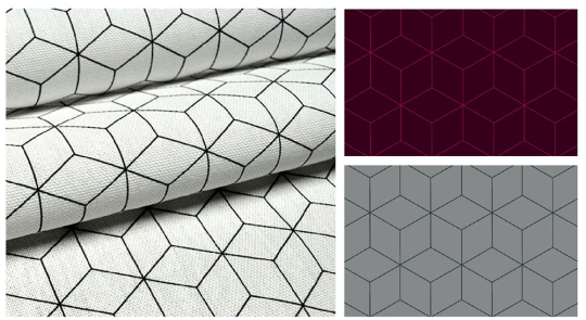 Weicher, hautfreundlicher Baumwollstoff mit coolem Geo-Design! 100 105428 Baumwollstoff Geo Baumwolle sonstige Baumwollstoff - GeoBaumwollstoffe mit geometrischen Würfel-Motiven
