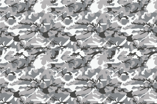 Cool as Ice - Verdunkelungsstoff, der jedem Raum einen stylischen Military-Look verpasst! 100478 Blackout Camouflage Grau(1) Camouflage Blackout - Camouflage SchneetarnBlackout-Stoff mit Schneetarn-Muster