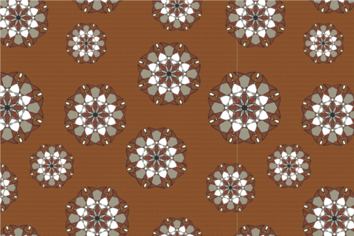 100977 Blackout Mandala Braun Blackout / Gardinen Stücke Blackout-Stoff - Mandala de Fleur - Rotbraun/Silber - 3,0 Meter Rotbraun/Silber