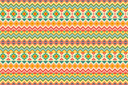 Indigenes Muster auf einer kuscheligen Stoff-Kombination aus Frottee und Fleece 101242(3) Fleece Frottee-Fleece - Indianer-Muster 3Bunt gemusterter Frottee-Fleece im Ethno-Look
