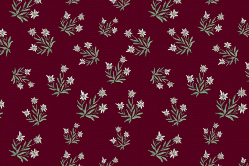 102797 Blackoutschwerentfl. Berg Edelwei Bordeaux Blackout / Gardinen Stücke Blackout perm. schwer entflammbar - Berg-Edelweiß - Bordeaux - 2,0 Meter Bordeaux