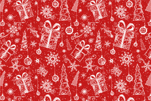 Geschmeidiger und glänzender Satin mit Weihnachts-Motiv 103590 Satin Weihnachtsgeschenke Rot Weihnachten sonstige Satin - Weihnachts-Päckchen