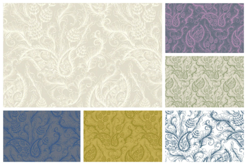 Toller, edler Barock-Print auf anschmiegsamem Pannesamt-Stoff 116 108238 Farbtafel Barock Design 2 Elastikstoffe Pannesamt - Barock - Florales MotivFarbtafel für den Pannesamt mit Barock-Motiv