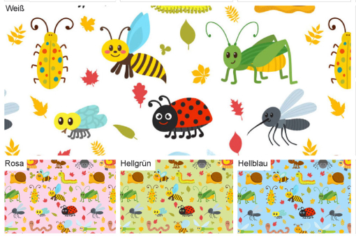 Feiner, transparenter Gardinenstoff mit süßem, kindgerechtem Insekten-Motiv 128 102009 Voile Krabbeltiere Scheibengardinen Voile - KrabbeltiereFarbtafel für den Voile Krabbeltiere