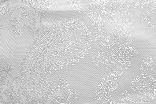 30006001 Jacquardtaft Weiss 1 Z1 Stoffreste Jacquard-Taft - Paisley - Uni - Weiß - 1,0 Meter