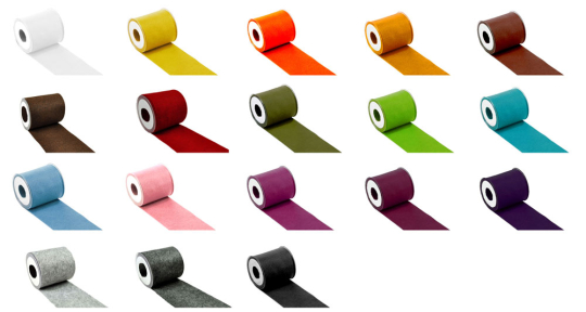 Schönes, einfarbiges Filzband auf der 5 m Rolle 33801 Farbtafel S4 Ohne(1) Top-Seller Filzband 1 mm - 10 cm - 5 Meter-Rolle - uniFilzbandrollen mit je 5 m in tollen Farben