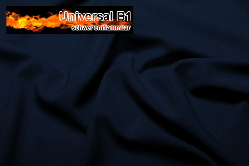 60293585 Universal B1 Nachtblau S4 Stoffreste Universal Stoff B1 - 280 cm - schwer entflammbar - Nachtblau - 1,0 Meter Nachtblau