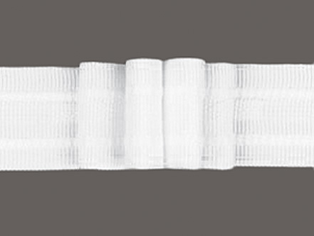 6364 000 0000 2016 Gardinenband Gardinenband 4er-Falte - 3-fache Stoffmenge - 22 mm - Weiß