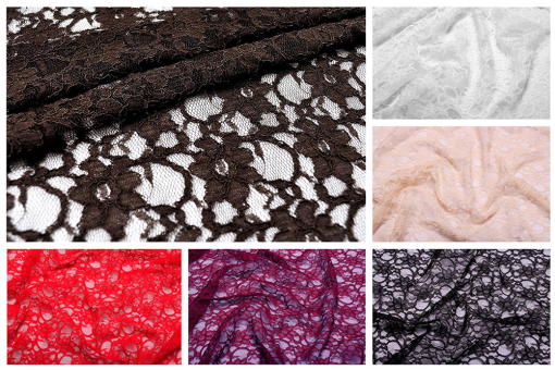 Weicher, elastischer Spitzenstoff in schönen Farben  - ideal für Bekleidung und mehr 70604 Spitze Deluxe S4y(1) Stickerei/Spitze Spitze deluxeFarbtafel mit Spitzenstoffen