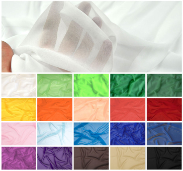 Ein Klassiker unter den durchsichtigen Stoffen: Feines und transparentes Gewebe, mit einem sehr geschmeidigen Fall 82003 Chiffon S4y Chiffon Chiffon-StoffChiffonstoffe in verschiedenen Farben