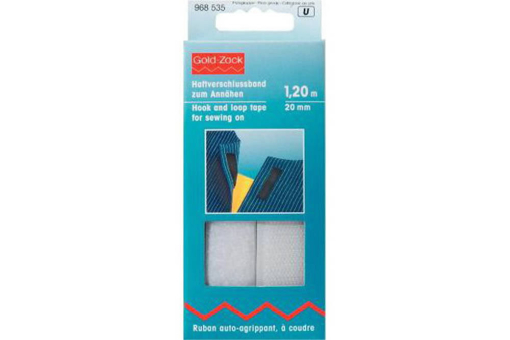 968535 Vs P1 Nähbar Haftverschlussband 2 cm - Weiß je 1,2 m