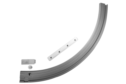 Rundbogen aus Aluminium, rechts, 1-läufgig GZG1058 Gardinenschienen-Zubehör GARDINIA Aluminium-Rundbogen für Aluminium-Vorhangschiene - 1-läufig - rechts