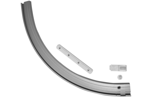 Rundbogen aus Aluminium, links, 1-läufgig GZG1059 Gardinenschienen-Zubehör GARDINIA Aluminium-Rundbogen für Aluminium-Vorhangschiene - 1-läufig - links